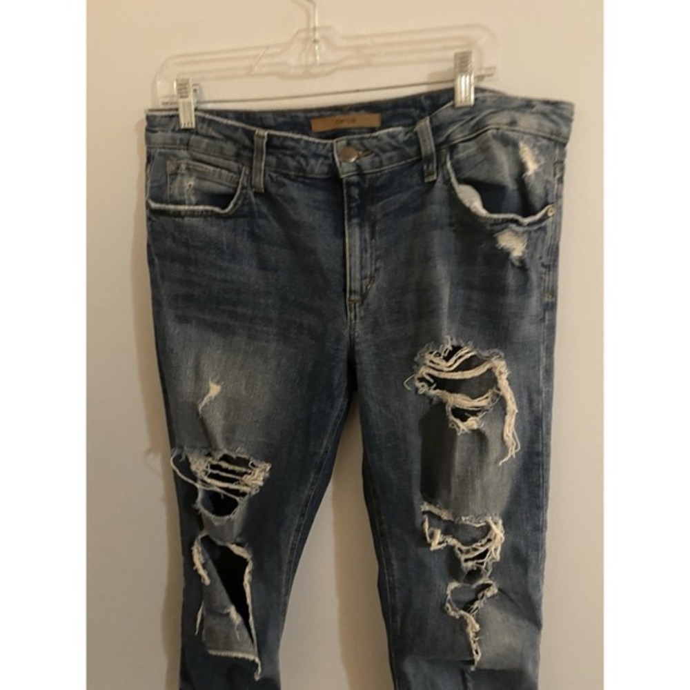 Joes Jeans Medium Wash Distressed Boyfriend Billie Ankle Straight Jeans Size 30 - Picture 4 of 7